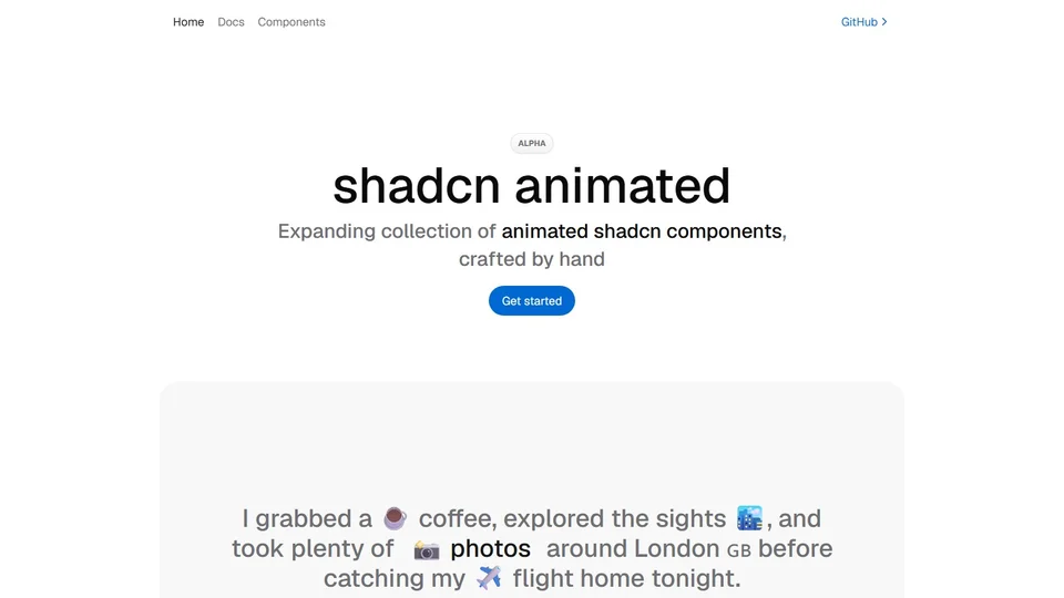 Animated shadcn/ui preview