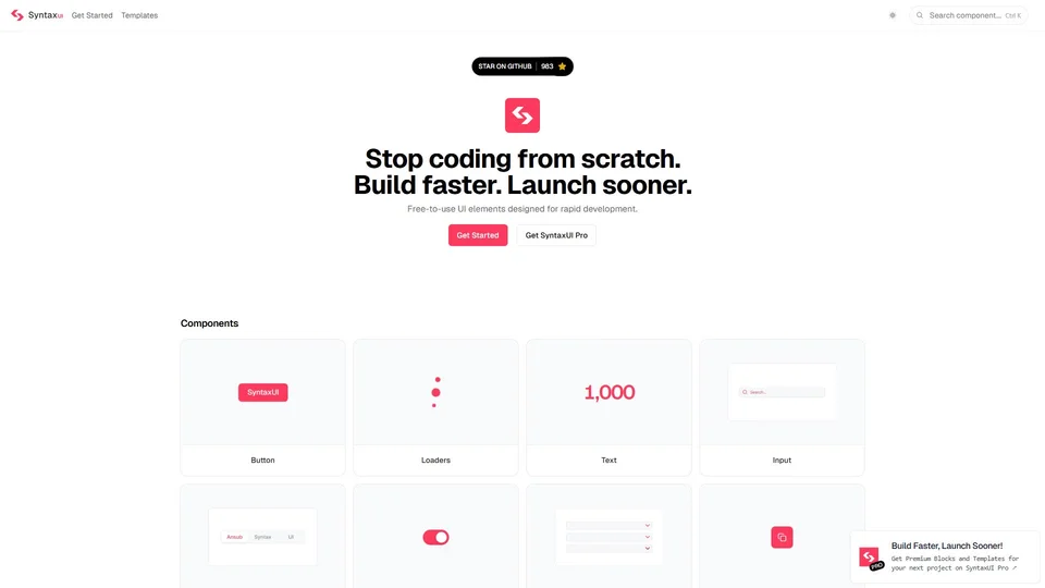 Syntax UI preview