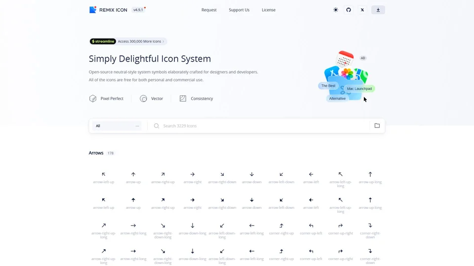 Remix Icon preview