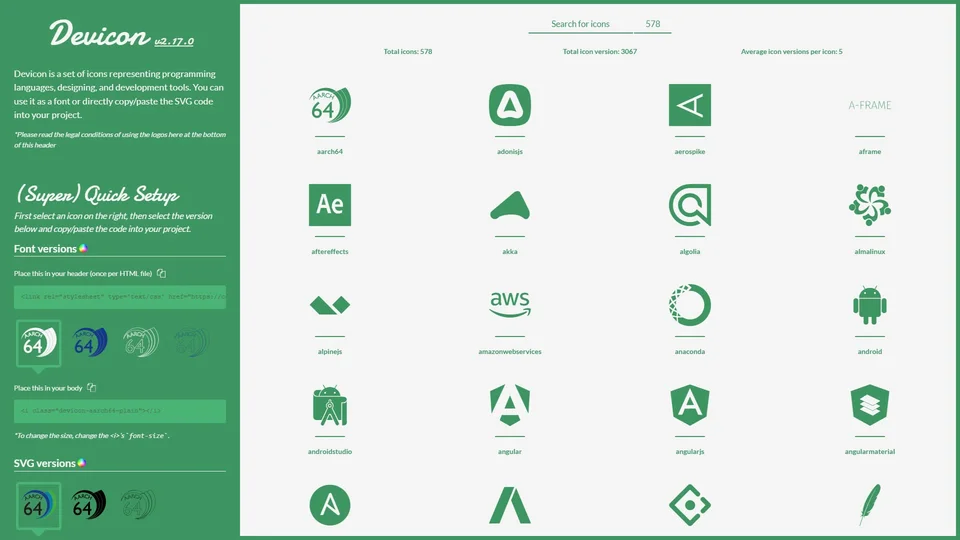 Devicon preview
