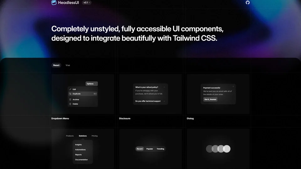 Headless UI preview