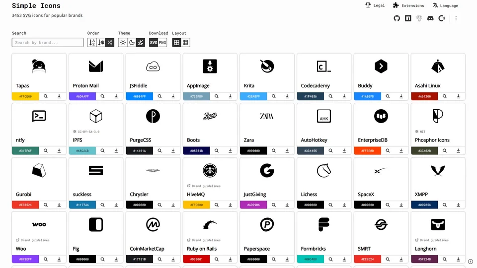 Simple Icons preview