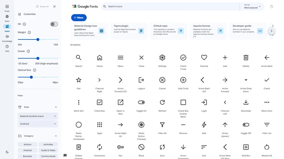 Material Symbols preview