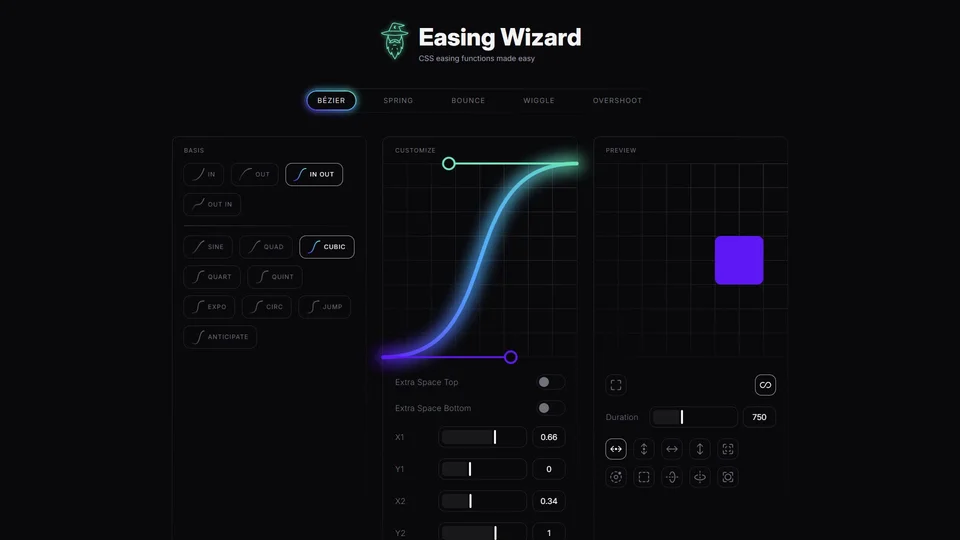 Easing Wizard preview