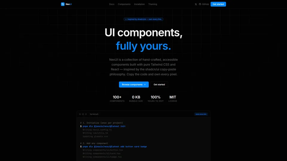 Nex UI preview