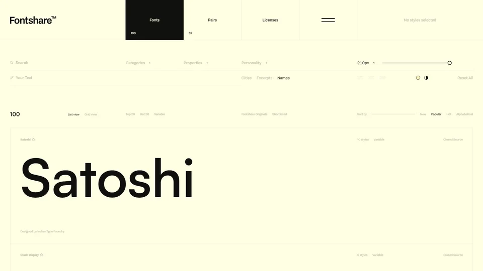 Fontshare preview