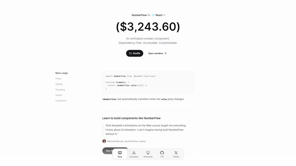 NumberFlow preview