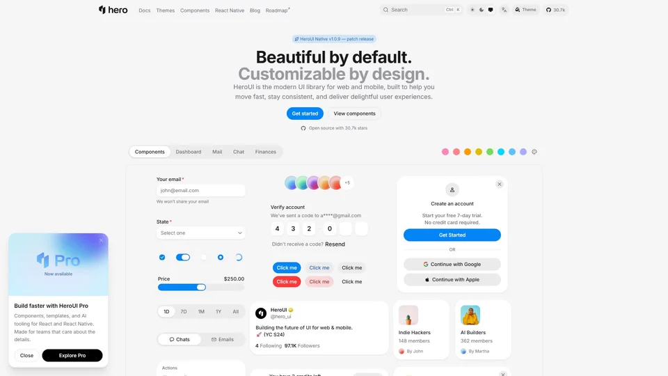 HeroUI preview